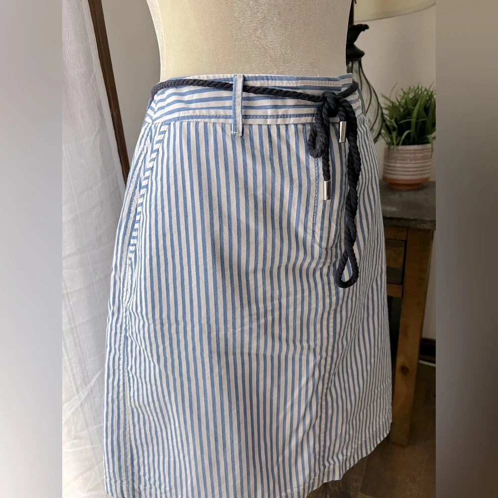 Talbots Striped Blue and White Skirt - Picture 4 of 7
